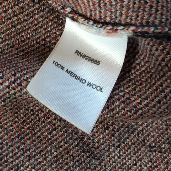 Pendleton Women's Wool Plaid 3/4 Sleeve Mock Turtleneck Sweater Large - Picture 7 of 7